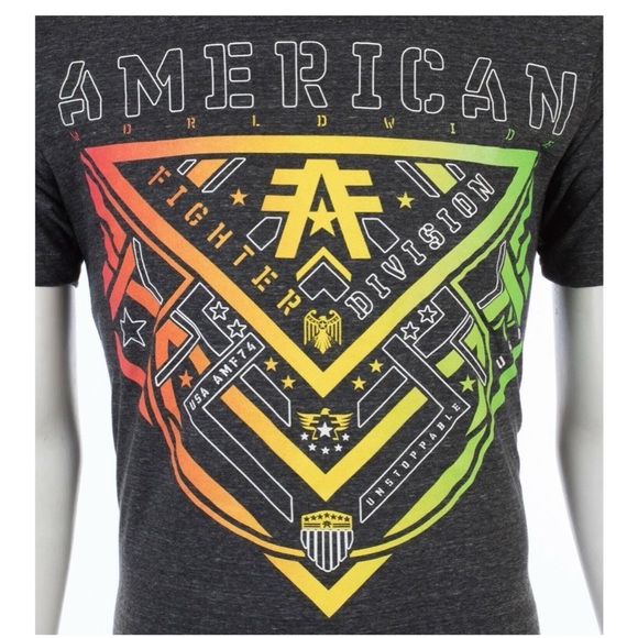AMERICAN FIGHTER Mens T-shirt Alberta Black Athletic Fit L-3XL NWT - Picture 5 of 10